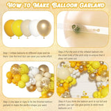 129pcs Yellow & Gold Balloon Arch Kit with Mustard, White, Confetti Balloons