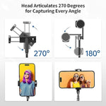 Selfie Stick Tripod, Extendable 3 In 1 Aluminum Bluetooth Selfie Stick With Wireless Remote And Tripod Stand For Iphone 16/15/14/13/12/11 Pro Max/Xs Max/Xs/Xr/X/8/7, Samsung Smartphones Black