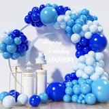 Blue Balloons Arch Kit, 139Pcs Macaron Blue Royal Blue Balloon Garland Kit, 18 12 10 5 Inch Different Size Balloons For Baby Shower Graduation Boys Birthday Ocean Themed Party Decorations
