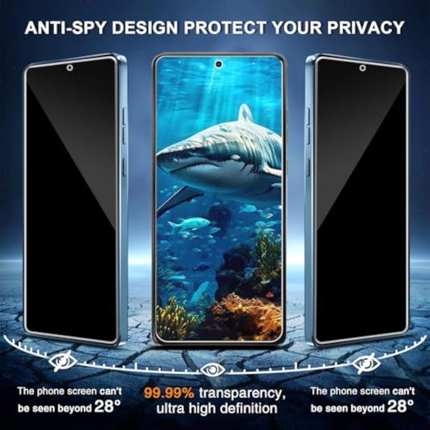 [3-Pack Privacy Screen Protector For Motorola Moto G Stylus 5G 2025 Tempered Glass, Bubble Free, Easy To Install, 9H Hardness