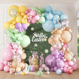 149Pcs Pastel Rainbow Pink Purple Yellow Orange Balloon Garland Kit Different Sizes 18 12 10 5Inch, 6Pcs 18” Easter Confetti Balloons For Baby Shower Wedding Birthday Party Decorations
