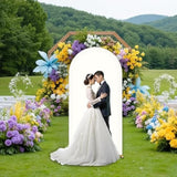 Set of 3 double color wedding arch covers spandex fitted white beige for parties