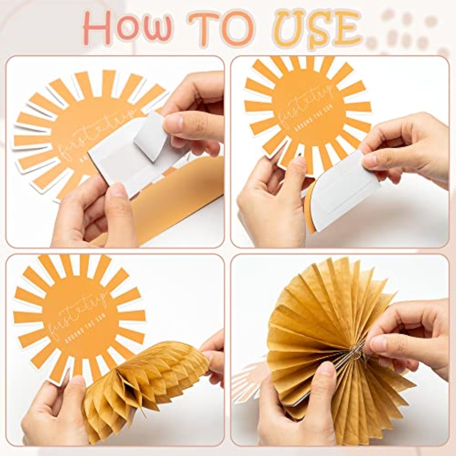 9 Pcs Boho Sun Honeycomb Centerpieces - Hippie Rainbow Table Toppers for Party