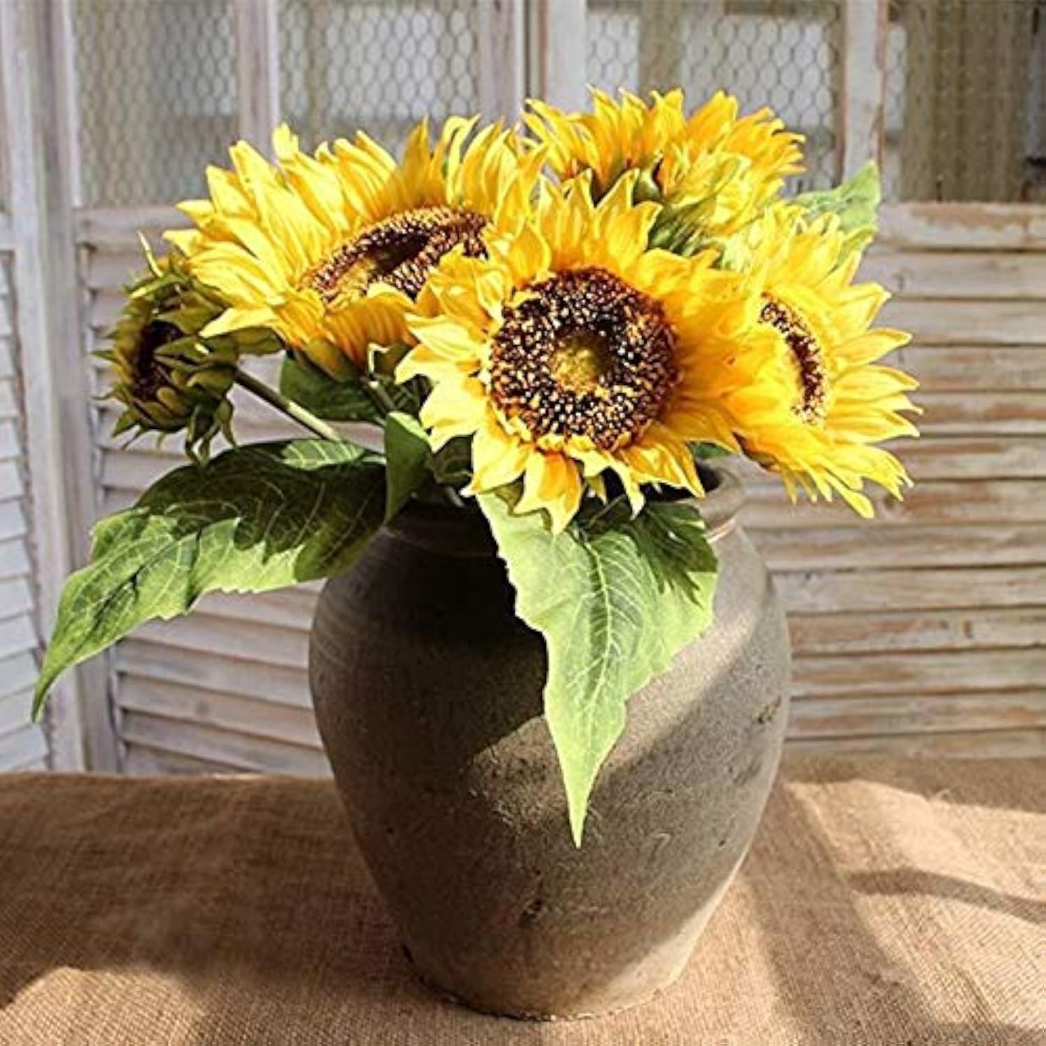 Artificial Flowers Sunflowers Bouquet Centerpieces Real Touch Silk Fake For Wedding Bride Floral For Home Arrangement Decoration Garden Decor