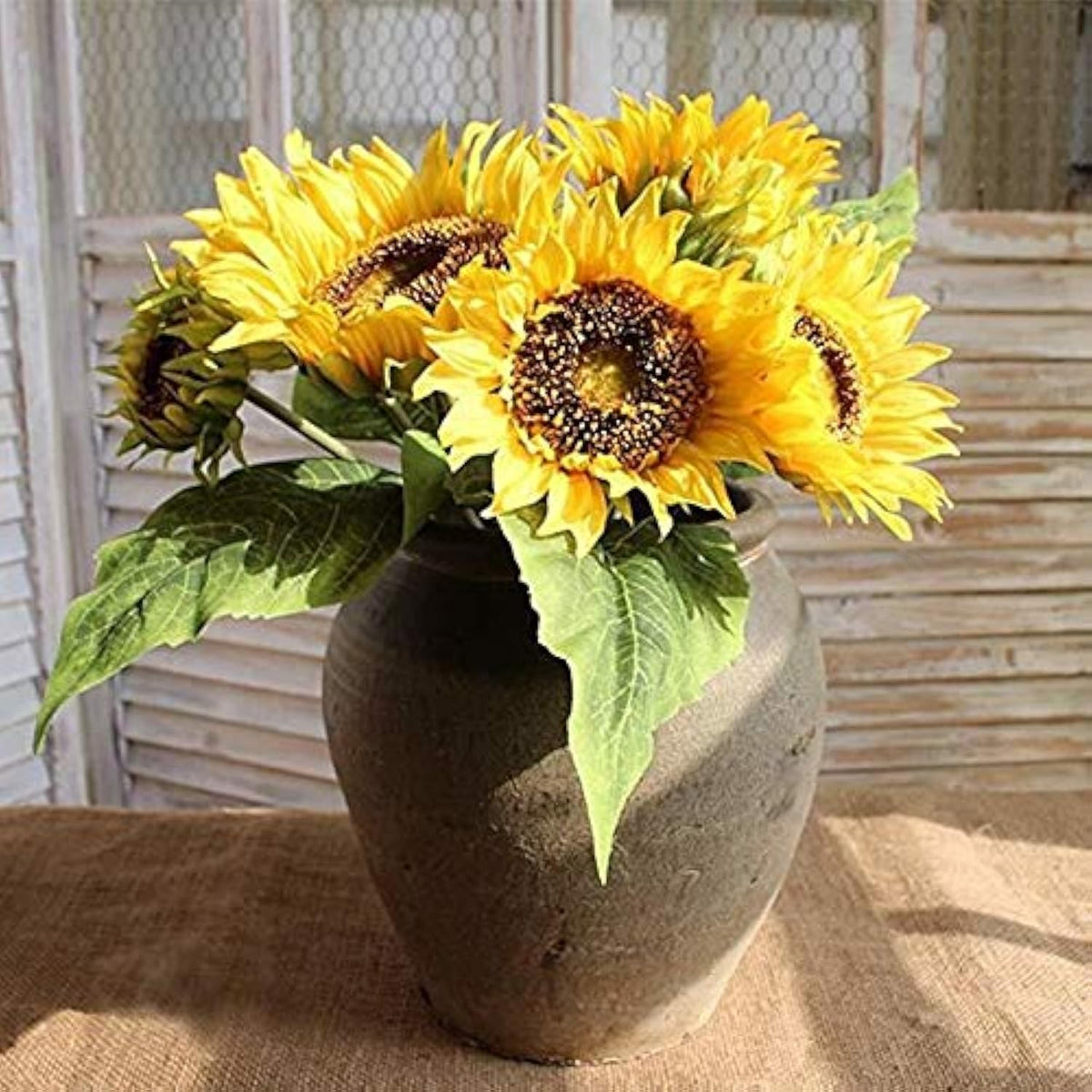 Artificial Flowers Sunflowers Bouquet Centerpieces Real Touch Silk Fake For Wedding Bride Floral For Home Arrangement Decoration Garden Decor