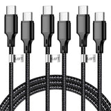 Usb C To Usb C Charger Cable, Nylon Braided 3Pack 60W 6.6Ft Type C Fast Chargi