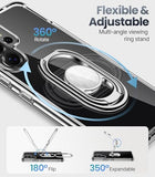for  Galaxy S26 Ultra Case with Stand, Galaxy S26 Ultra Case Clear with Double Ring Holder [Adjustable & Foldable] Shockproof Protective Cover
