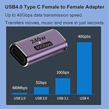 240W Usb C Adapter (2 Pack), Usb Type C Female To Female 40Gbps Coupler Connec
