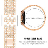 Compatible For Samsung Galaxy Watch 7/6/5/4 40Mm 44Mm/ Galaxy Watch Fe 2024/Watch 3 41Mm/ Watch 42Mm/Active 2 Band, 2 Pack 20Mm Women Jewelry Bling Metal Replacement Strap (Rose Gold)