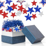 8.5 Oz / 240G Patriotic Grass Basket Filler Bulk, Red White Blue Crinkle Cut Paper Shred With Stars For Gift Box, Basket Filling For Diy Crafts, 4Th Of July Independence Day Memorial Party Decorations