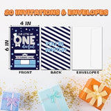 Mr Onederful Birthday Invitations For Boys, Little Man First Boy Birthday Party Supplies Decoration, 20 Cards With 20 Envelopes - C14