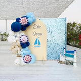101Pcs Dark Blue Nautical Anchor Balloon Garland for Sailor Theme Party Decor