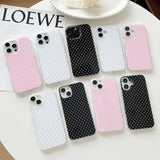 Compatible With Iphone 16 Pro Case, Fashion Cute Aesthetic Polka Dot Pattern Cover For Women, Shockproof Slim Soft Tpu And Hard Pc Protective Phone Case For Iphone 16 Pro 6.3"- White