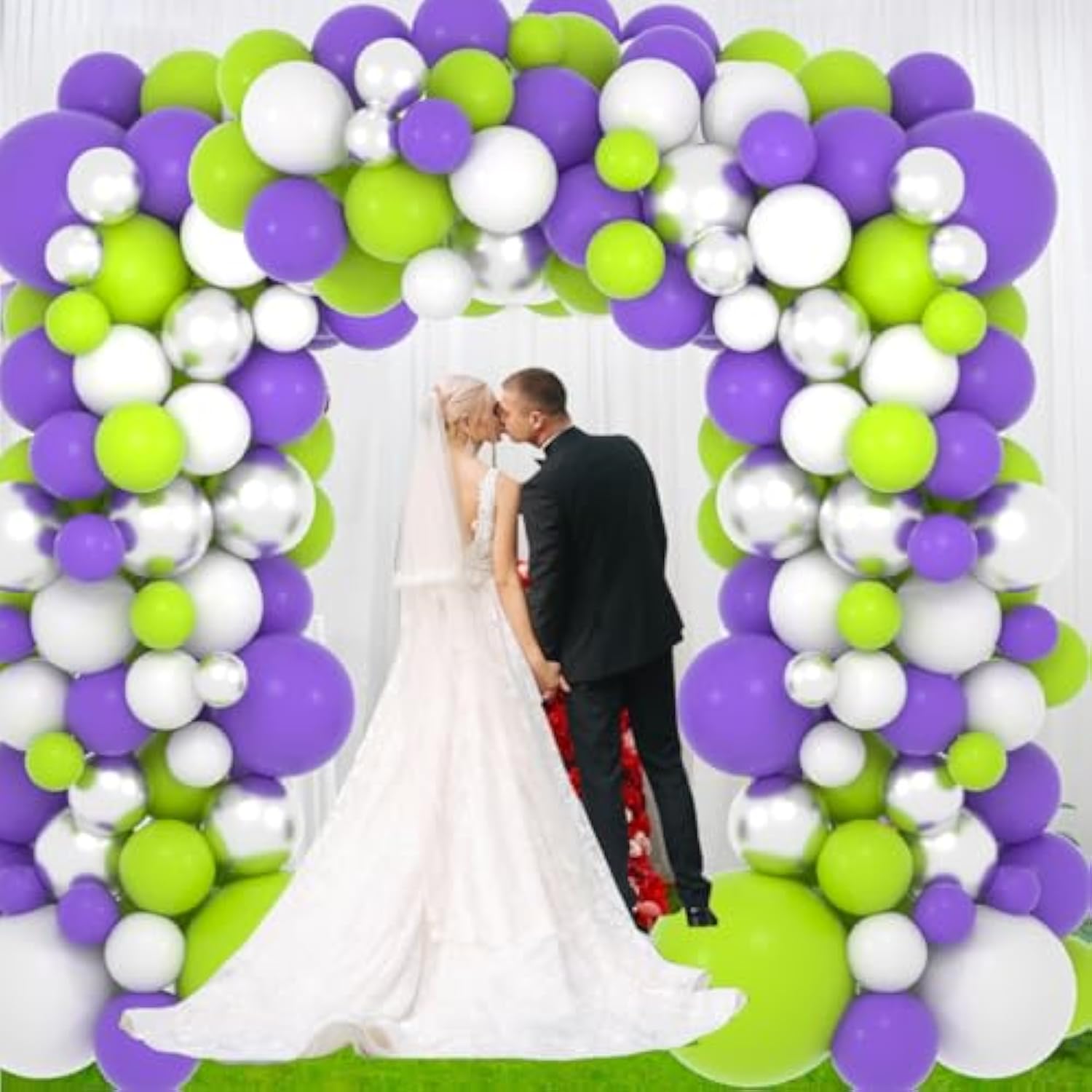 Lightyear World Balloon Garland Arch Kit - 122Pcs Green Purple White B