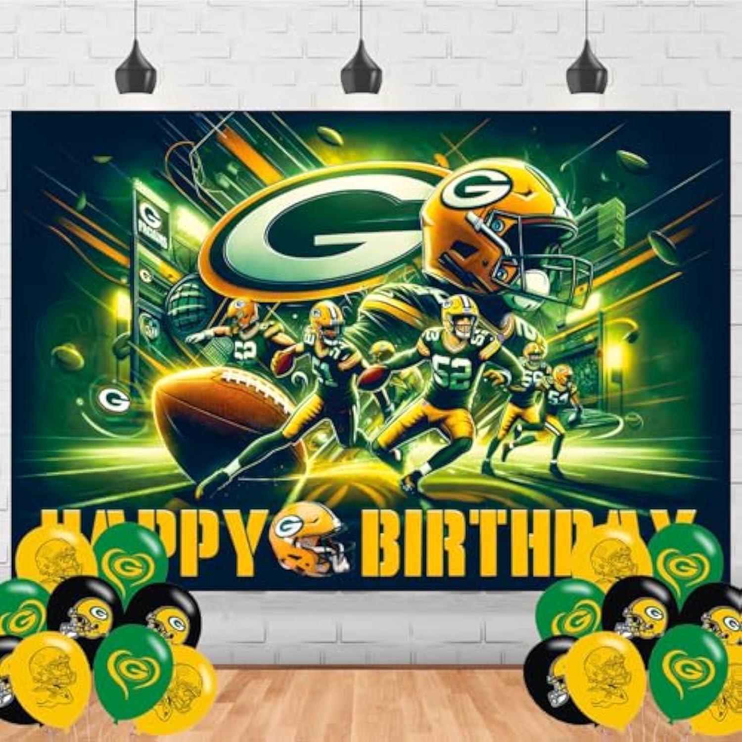 Packers Of Green Bay Birthday Party Supplies Backdrop 5X3 American Football Rugby Boys Kids Happy Birthday Background Photography Football Party Decorations Banner Photo Booth Props