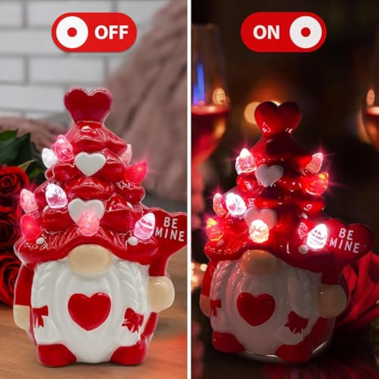 Valentines Day Decorations, Valentines Day Decor, 2Pcs Valentine Gnomes Decor, Valentine'S Day Decorations, Valentine Ceramic Tree Decoration For Home