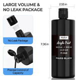 White & Black Large Acrylic Paint (16.9 Oz, 500 Ml), Rich Pigments, Non Toxic Craft Paint For Multi Surface, Canvas, Wood, Leather, Ceramic, Fabric - Art Painting Supplies For Beginners, Artists & Adults