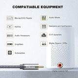 Rca Splitter Cable, 2-Pack Rca Y Cable Nylon Braided Rca Splitter 1 Male 2 Fem