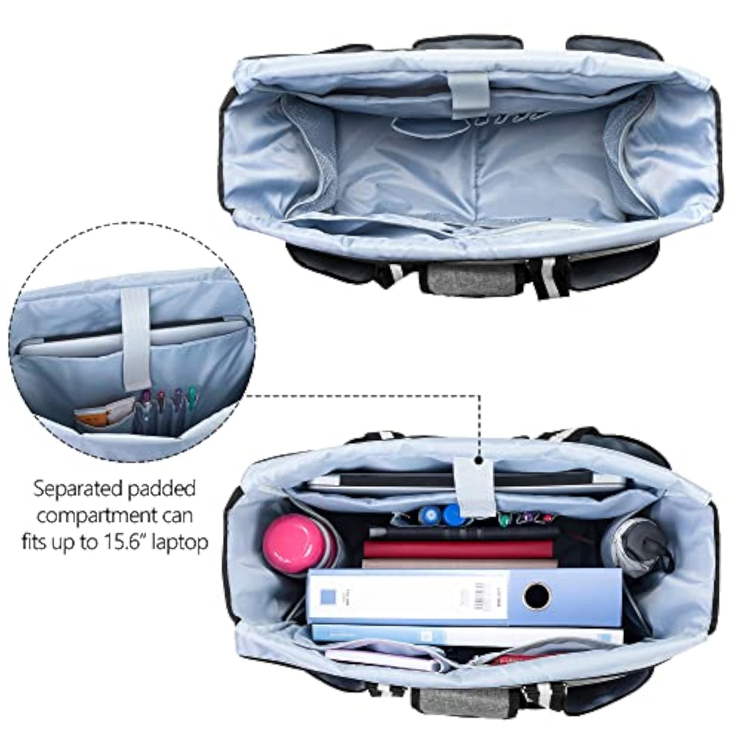 Teacher Bags And Totes For Women, Large Work Utility Bag With Laptop Sleeve For Office, Gray (Bag Only, Patented Design)