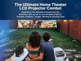 Evp-2001C 150" Portable Projector With 100" Portable Screen, Bluetooth, Hdmi & Usb Inputs, Dual Speakers, And Carrying Case Ideal For Movie Nights, Home Entertainment, And Presentations