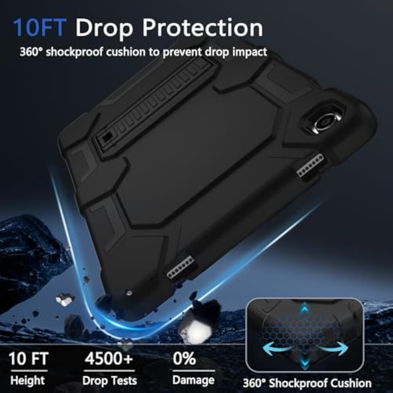 Case For Samsung Galaxy Tab A9+/A9 Plus 11" 2024 Model (Smx210/X216/X218), Complete Protection Heavy Duty Shockproof Rugged Protective Case For Kids Boys Girls, Black