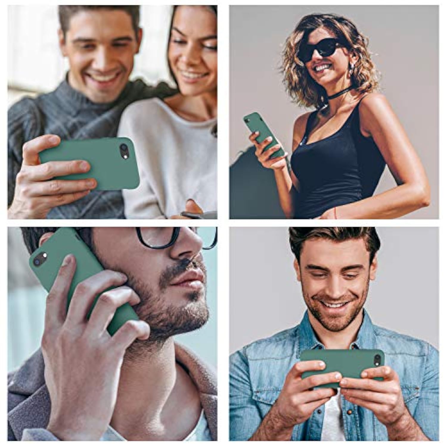 Designed For Iphone Se Case 2022/2020, Designed For Iphone 7 8 Case, Silicone Ultra Slim Shockproof Phone Case With [Soft Microfiber Lining], 4.7 Inch, Midnight Green