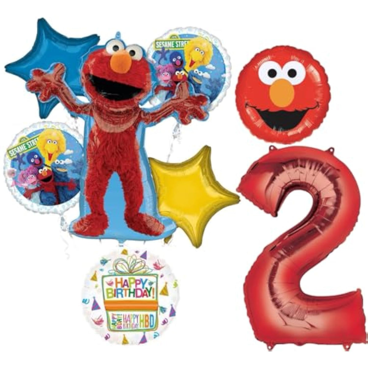 Sesame Street Elmo 2nd Birthday Party Supplies Balloon Bouquet Decorations