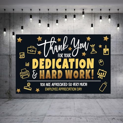 Employee Appreciation Day Banner Backdrop Decorations, We Appreciate You Banner Administrative Professional Day Decorations Background Wall Decor