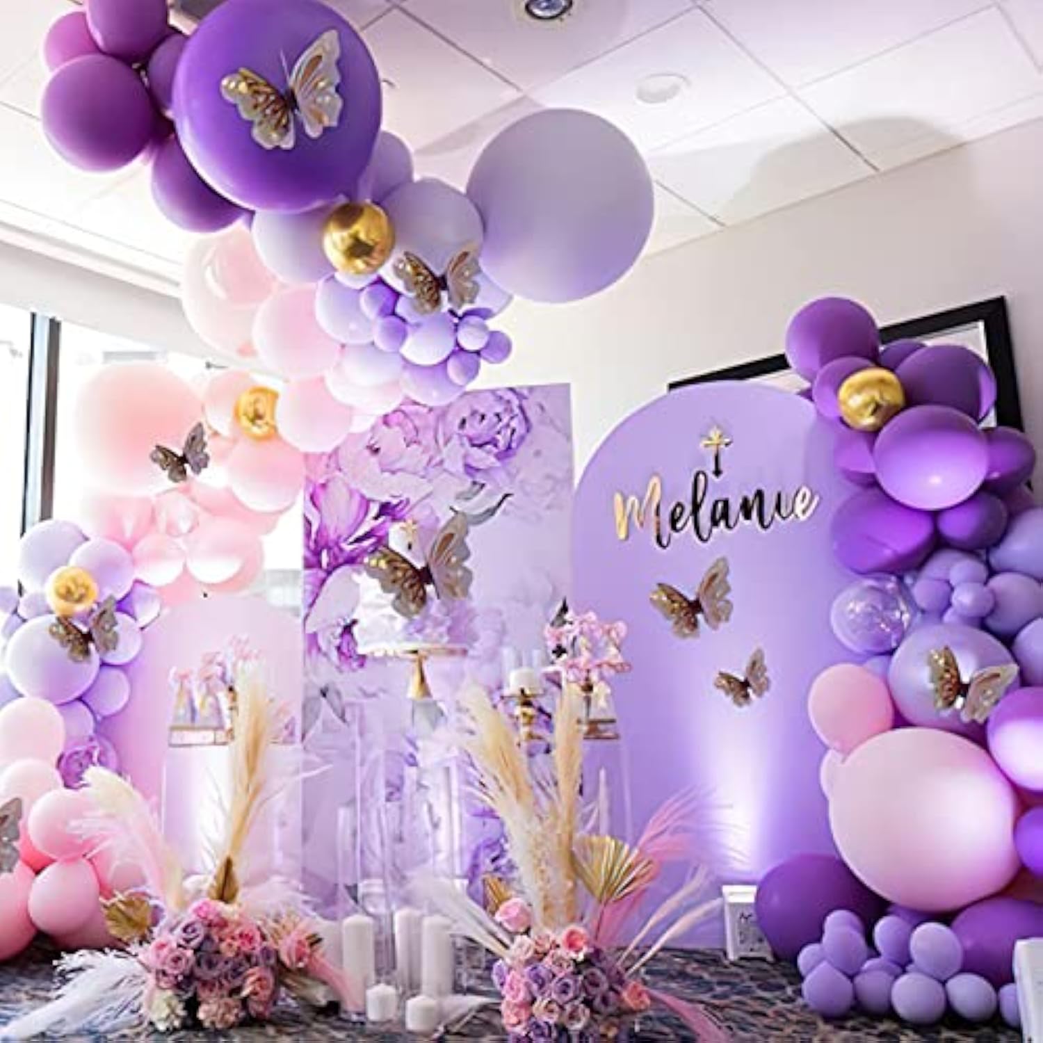 60PCS Purple Balloons 12" Light Dark Metallic Lavender White Balloons for Party Decor