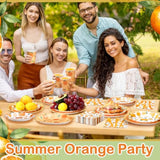 400 Pcs Orange Party Supplies For 50 Guest Cutie Is On The Way Disposable Plates Napkin Cup Spoon Fork Knives For Tangerine Summer Outdoor Picnic Birthday Baby Shower Party Supplies