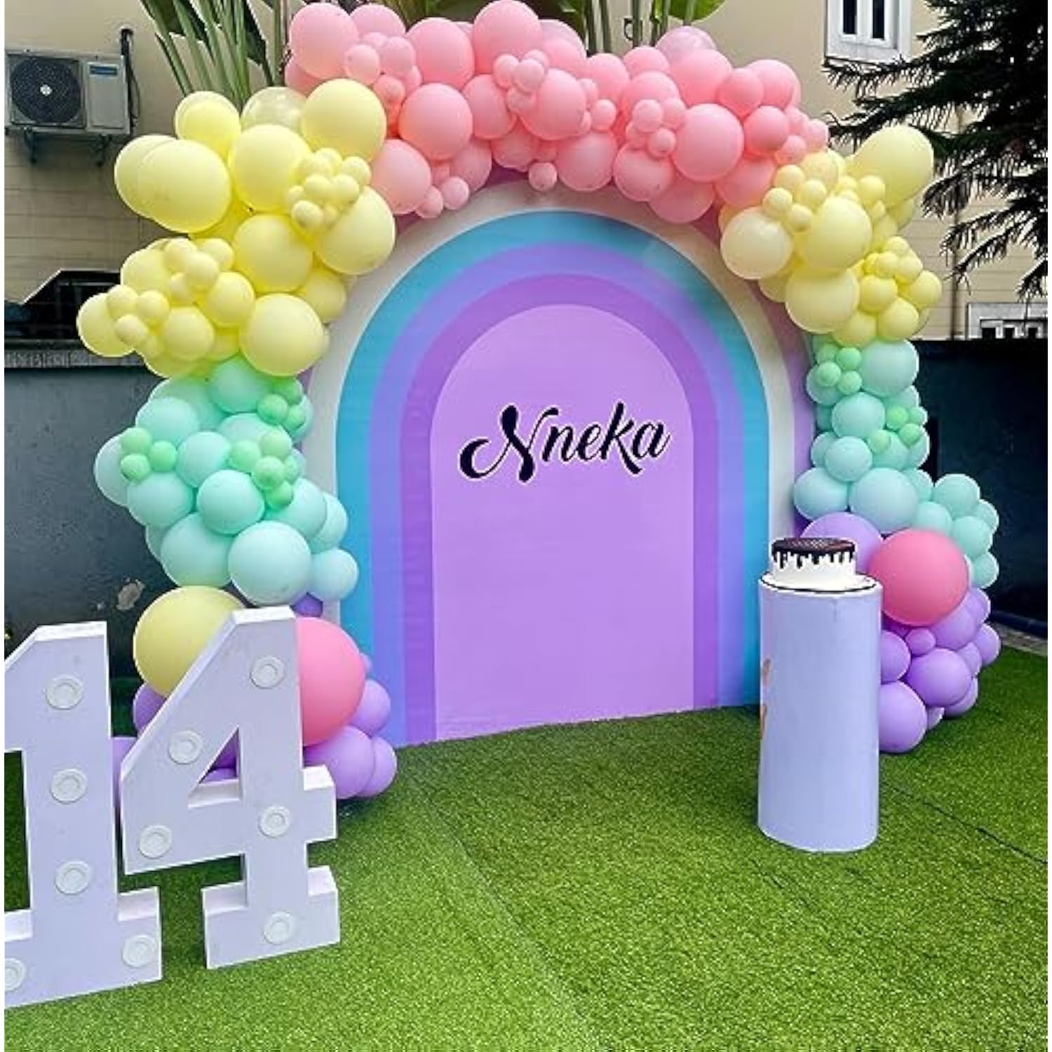 Pastel Balloon Garland Arch Kit, 142Pcs Balloons Macaron Rainbow Ice Cream Foil Party For Baby Shower Girls Birthday Theme Decorations Pink Blue White