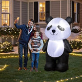 6 Feet Tall Inflatable Panda Decorations – Blow Up Outdoor Lawn Decor With Led Light, Cute Standing Panda Inflatable For