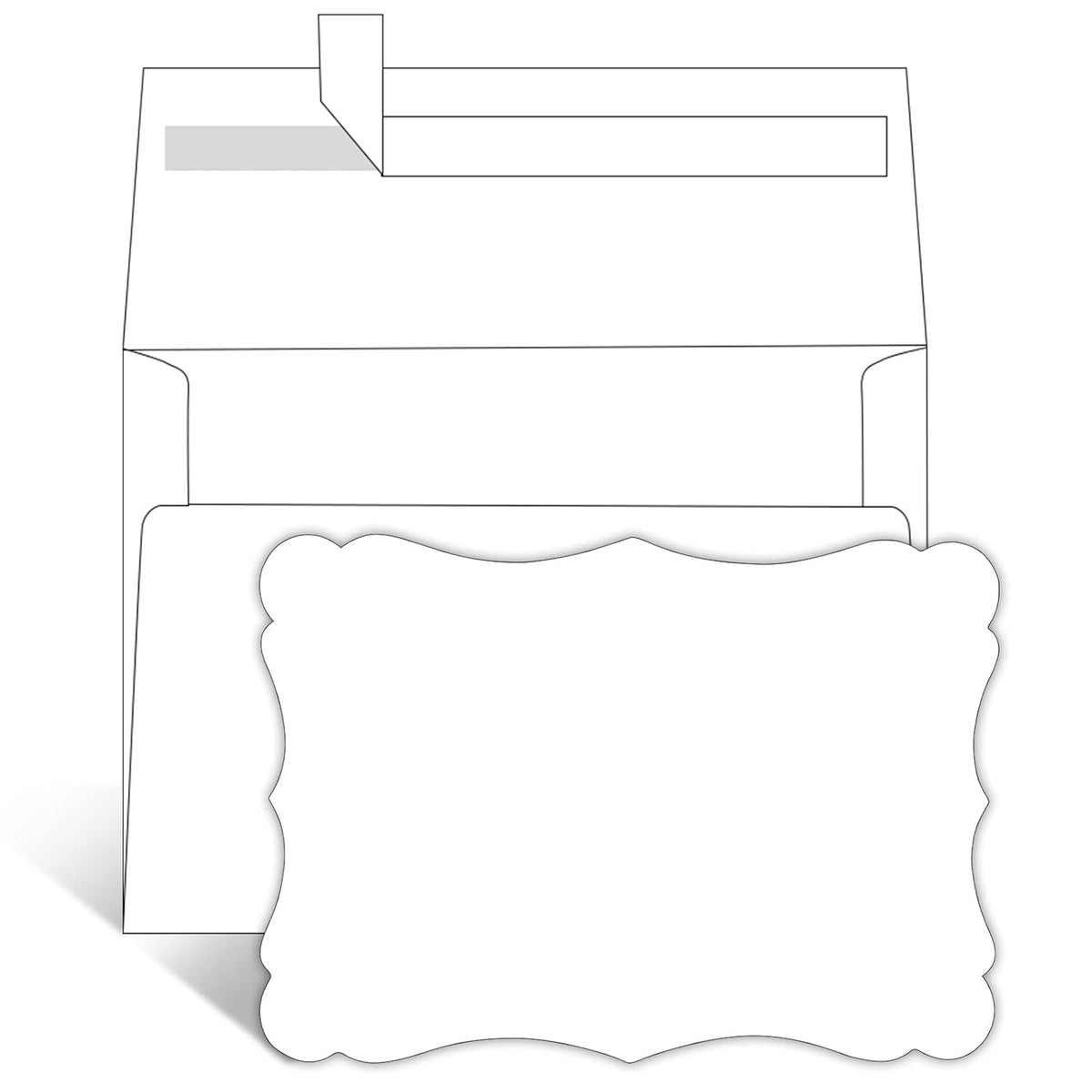 100 Pack Blank Invitations With Envelopes, 5 X 7 Postcards And A7 Envelopes Self Seal For Wedding, Graduations, Diy Cards, Thank You Cards & All Occasion