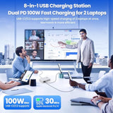 Usb C Charger 415W Usb C Charger Block, 8-Ports Gan Iv Fast Charging Station Hub, Dual Pd 100W Laptop Charger Adapter,For Macbook Pro/Air/Ipad/Iphone16/15/14/Apple Watch/Dell/Samsung For Home Office