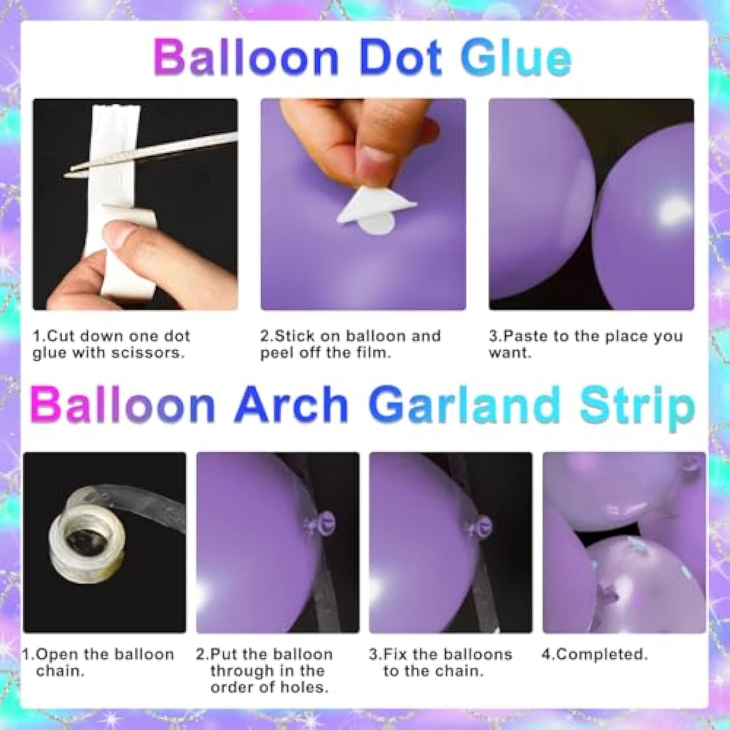 325 Pcs Mermaid Birthday Party Supplies Includes Disposable Paper Plates, Cups, Napkins, Tablecloth, Banner & Balloon Arch Kit For Girls Women Mermaid Party Decorations, Serves 25