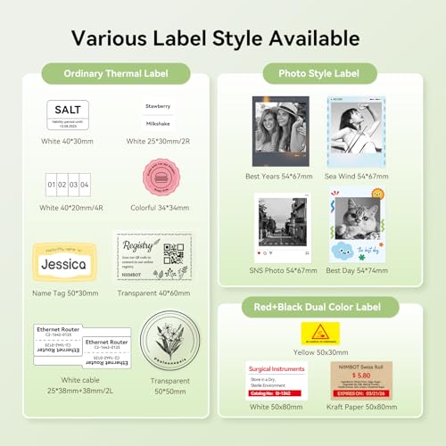 B21 Pro Sticker Printer, 300Dpi, Fun App, Portable Inkless Label Printer, Bluetooth Sticker Maker For Diy Crafts, Notes, Scrapbook, Photo, Custom Labels & Gifts,Home Organization (Green)