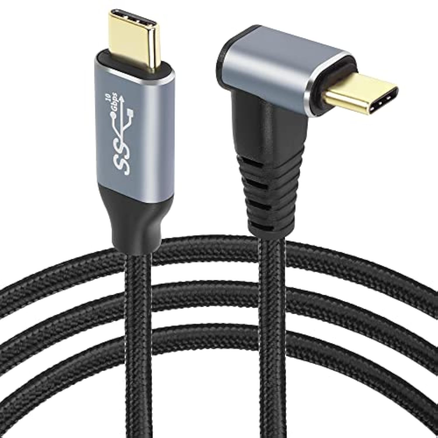 2M Right Angle Usb C To Usb C Cable,90 Degree 10Gbps 4K@60Hz Pd 100W Usb3.1 Ge