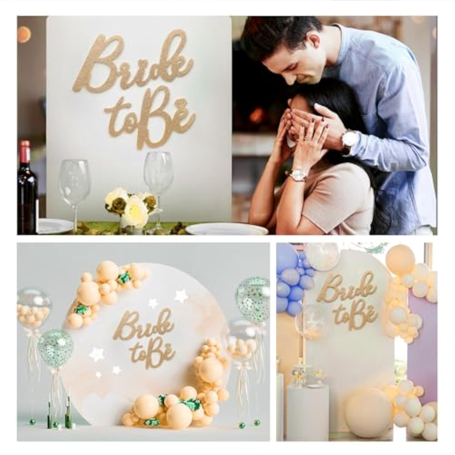 Bride To Be Felt Sign For Backdrop - Glitter Champagne Bride To Be Signs Felt Letters For Bachelorette Party Decorations Welcome To Bridal Shower Shiny Wedding Sign For Balloon Arch Photo Props Decor