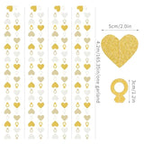 Engagement Bachelorette Party-Decorations White-Gold Garland - 52Ft Heart Ring Wedding Paper Streamers Banner, Galentines. Proposal Decor