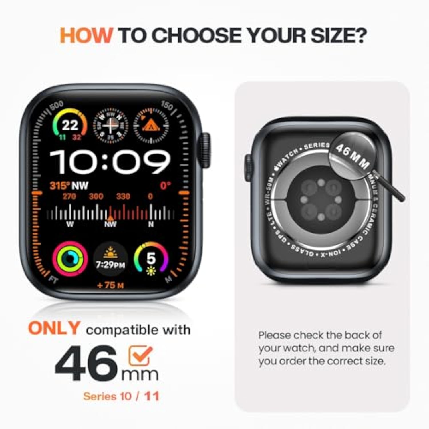 2-Pack Bling Case with Screen Protector for Apple Watch Series 11 46mm