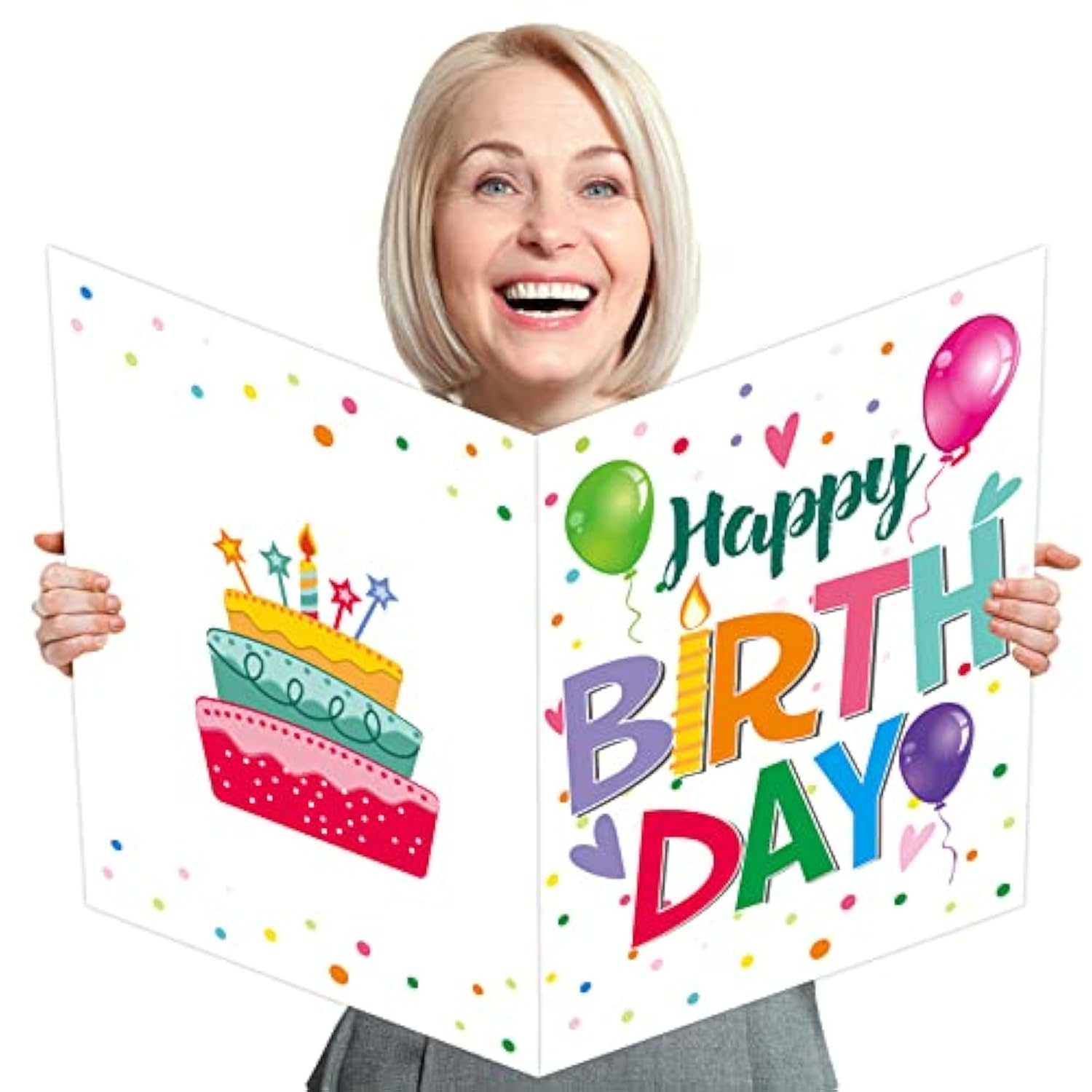 Jumbo Birthday Card Giant Guest Book Happy Birthday Party Decorations Supplies Gifts For Boys Girls -Large 14 X 22 Inches