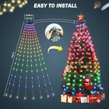Christmas Tree Lights, Christmas Lights Indoor Outdoor 200 Led 6.6Ft X 10 String Lights With Diy Scenarios 24 Modes Remo