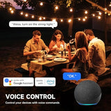 Outdoor Smart Plug, Waterproof Ip66 Wifi Plug With 2 Individually Sockets, Compatible With Alexa & Google Assistant, Smart Outdoor Outlet For String Lights, Ul Certified, Black