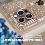 iPhone 16 Pro Case, Cute Clear Glitter, 3 Diamond Lens Protectors, 2 Screen Protectors