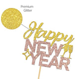 Gold Glitter New Year 2026 Cake Topper Wall Table Party Decoration