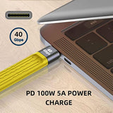 Cy Usb C To Usb C Cable,Usb C Usb4 Extension Cable Slim Flat Male To Female 40