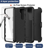 for  Galaxy S22 Plus Case with Belt Clip Holster, 2X Screen Protector, [Military Grade Protection] Heavy Duty Full Body Shockproof Rugged
