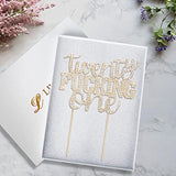 Twenty-One Funny Gold Rhinestone Cake Topper - Cheers To 21 Years Old,Happy 21St Birthday Party Cake Centerpieces Topper Decorations.
