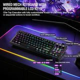 K1 Pro Macro Keyboard, Wired Only Full-Key Programmable On-Board Keypad, Custom Gaming Streaming Mechanical Keyboards With Screen & Knob, Gasket, Rgb Backlit, Hot Swappable Shortcut Pad
