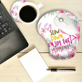 2 Pack Gaming Mouse Pad And Coaster,Ergonomic Mouse Pad With Wrist Support Gel,Non-Slip Pu Base,Easy Typing Pain Relief Effect,Suitable For Office And Home (Cute Sloth And Flamingo)